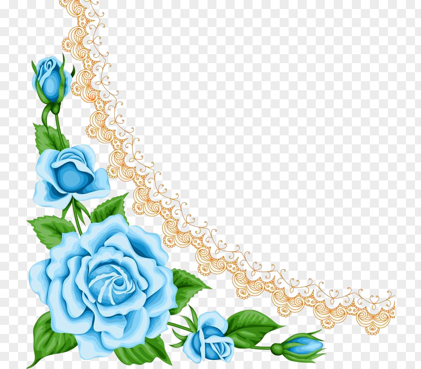Blue Flower Decoration Paper Rose Clip Art PNG