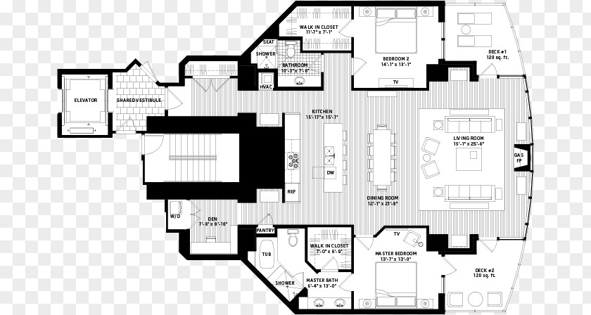 Building Plans Escala Seattle Penthouse Apartment Floor Plan PNG