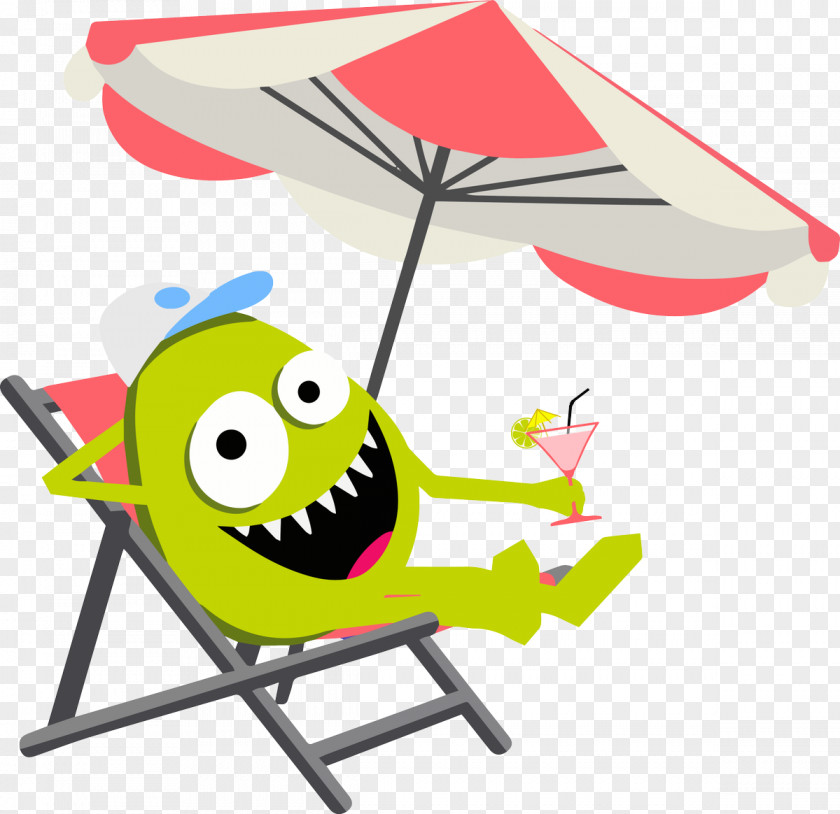 Smile Folding Chair Beach Cartoon PNG