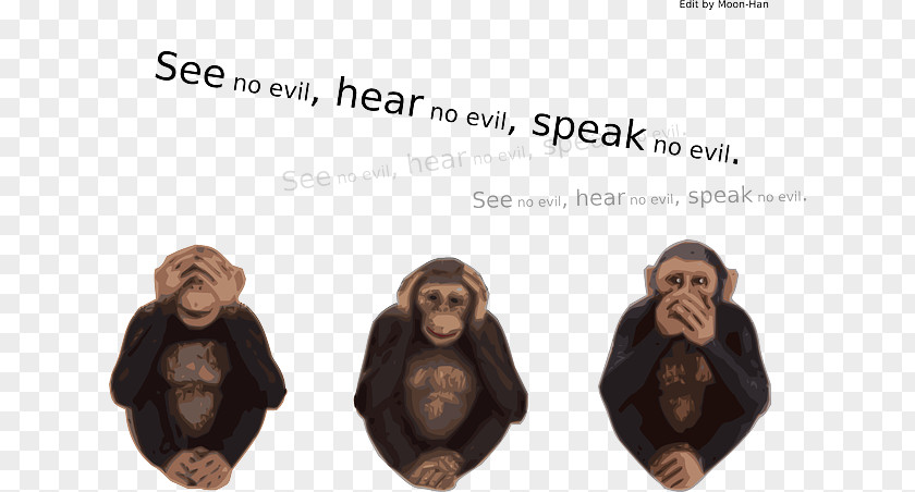 Speak No Evil Three Wise Monkeys Clip Art Vector Graphics Image PNG