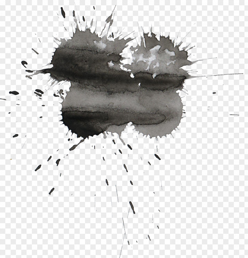 White Splash Watercolor Painting Black And Drawing PNG