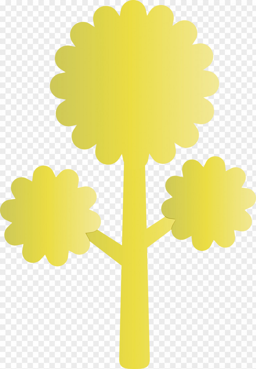 Yellow Tree Plant Symbol PNG