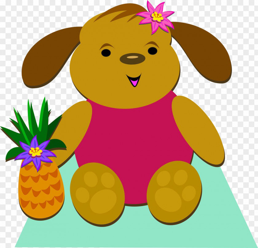Cartoon Bear Pineapple Material Royalty-free Clip Art PNG