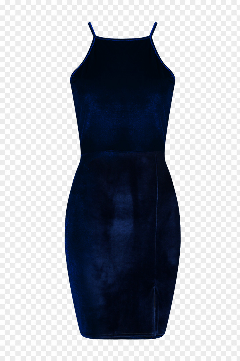 Dress Little Black Cobalt Blue Velvet Shoulder PNG