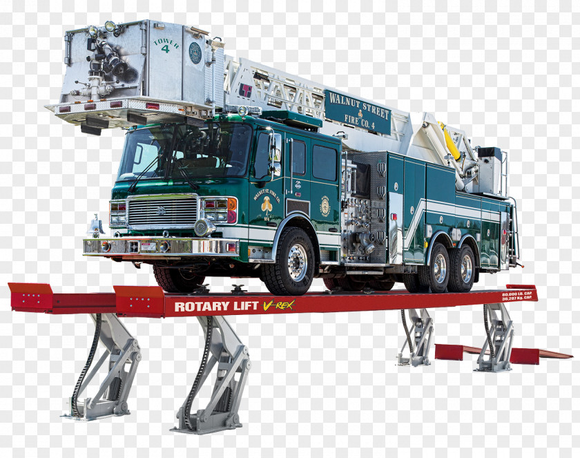 Fire Truck Car Transport Elevator Aerial Work Platform PNG