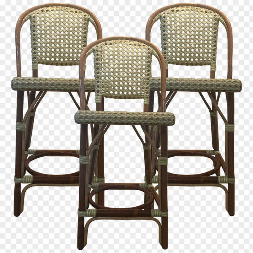 Green Rattan Table Bar Stool Bistro Chair PNG