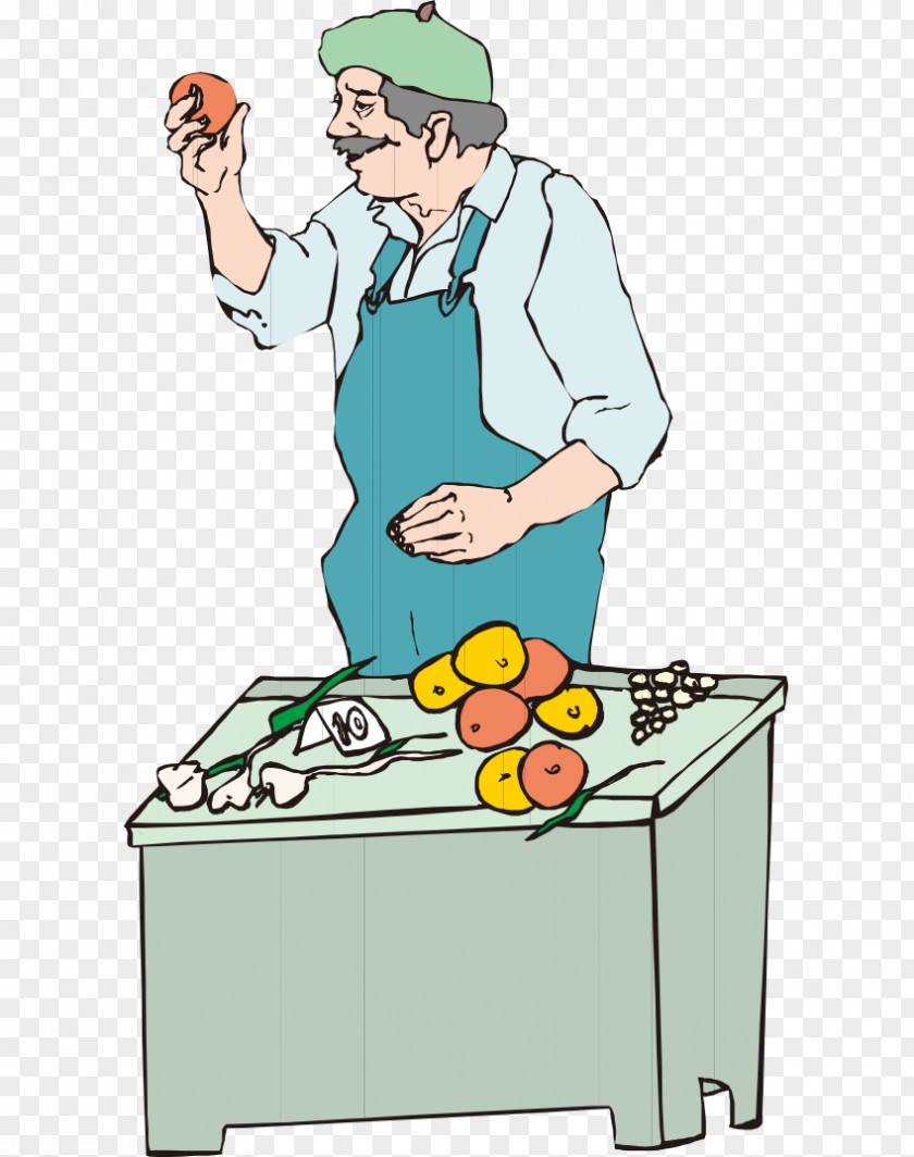 Hand-painted Color Cartoon Businessman Street Vendors Trading Animation Drawing PNG
