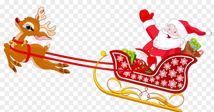 Santa Claus Sled Clip Art PNG