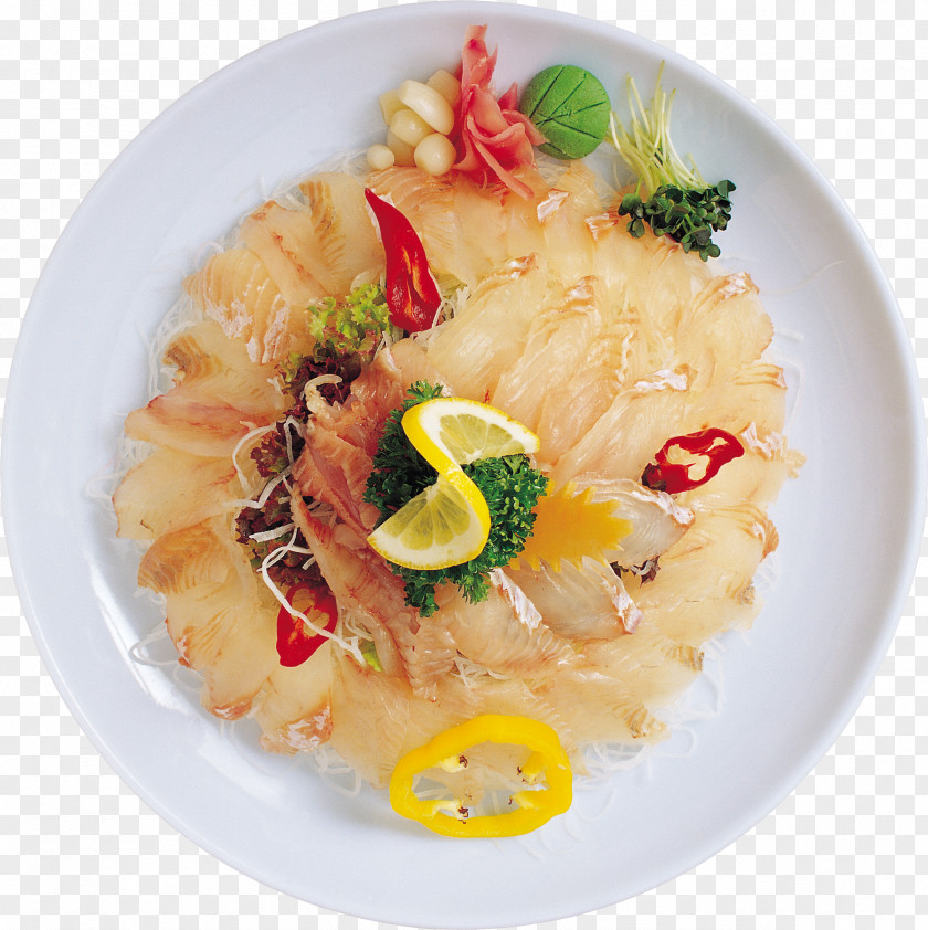 Coriander Carpaccio Dish Seafood Sushi PNG