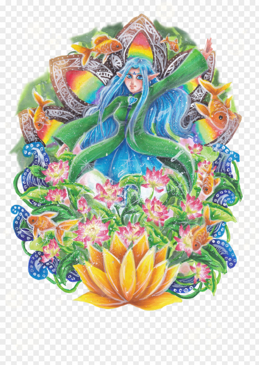 Little Man Scatters Flowers Flower Legendary Creature PNG