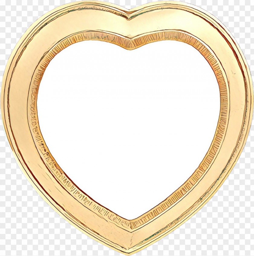 Heart Mirror Brass Metal PNG