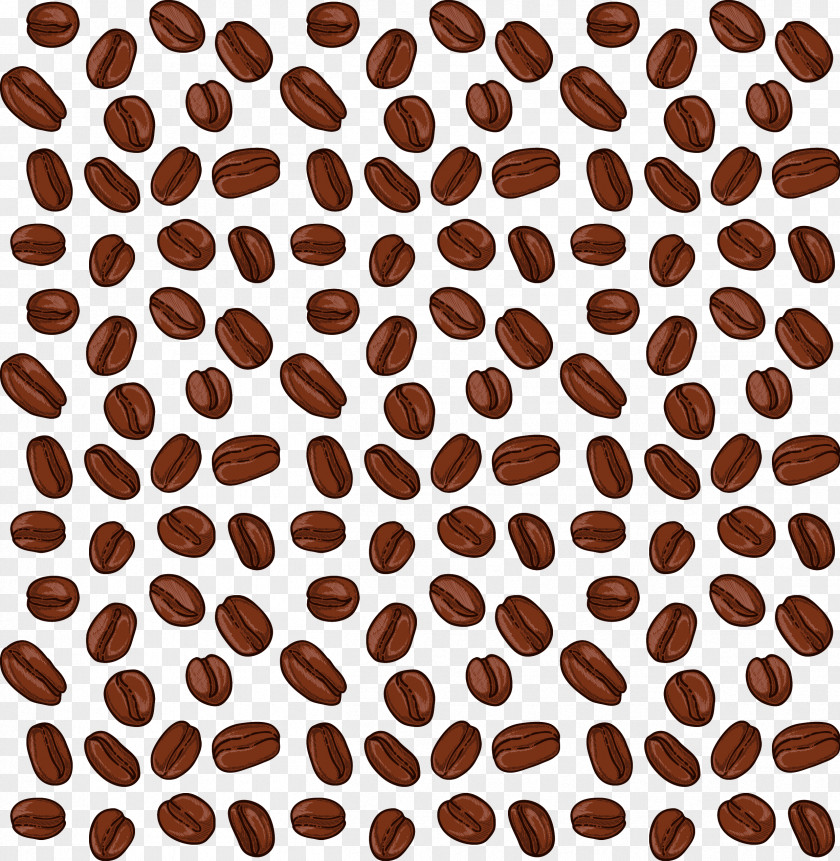 Vector Hand-painted Coffee Beans Iced Cafe Bean Pattern PNG