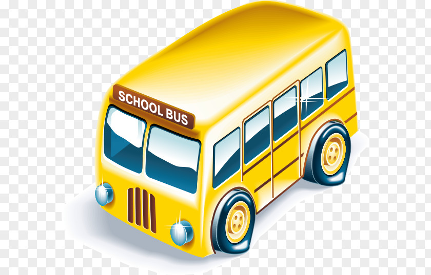 Vector Yellow Bus School Education Icon PNG