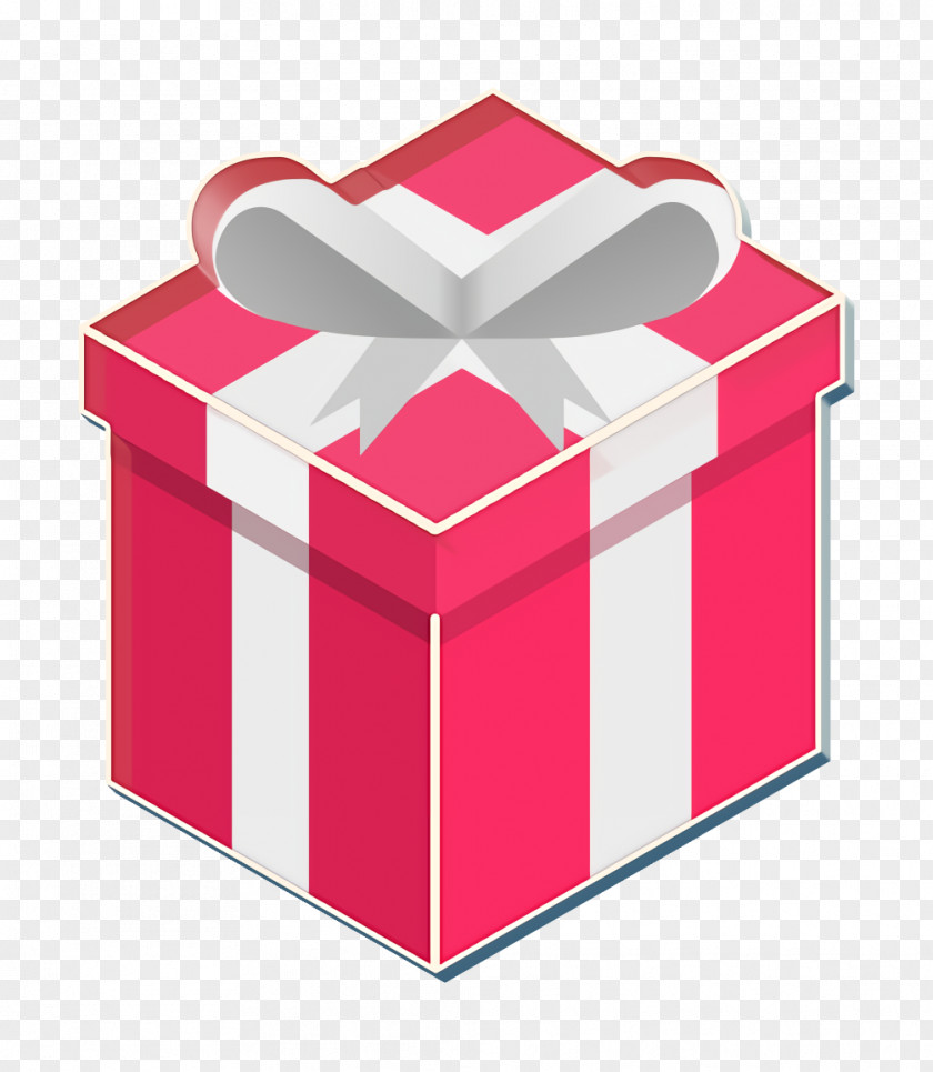 Magenta Ribbon Box Icon Gift Pink PNG