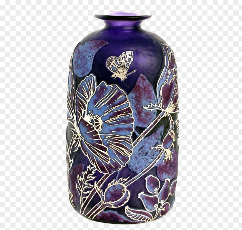 Retro Jar Vase Cameo Glass PNG