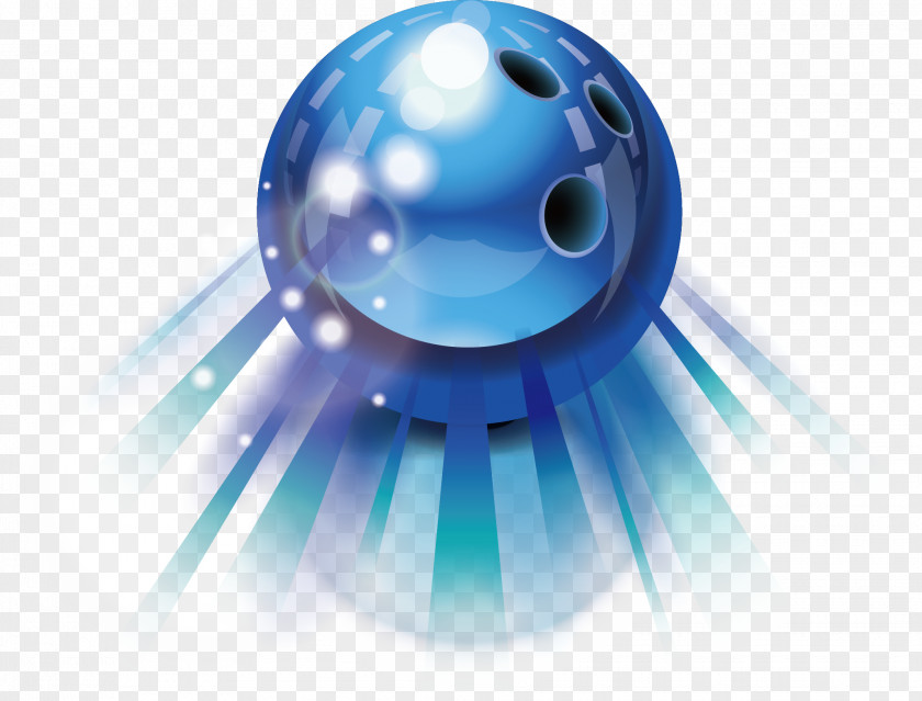 Blue Bowling Strike Pin Illustration PNG