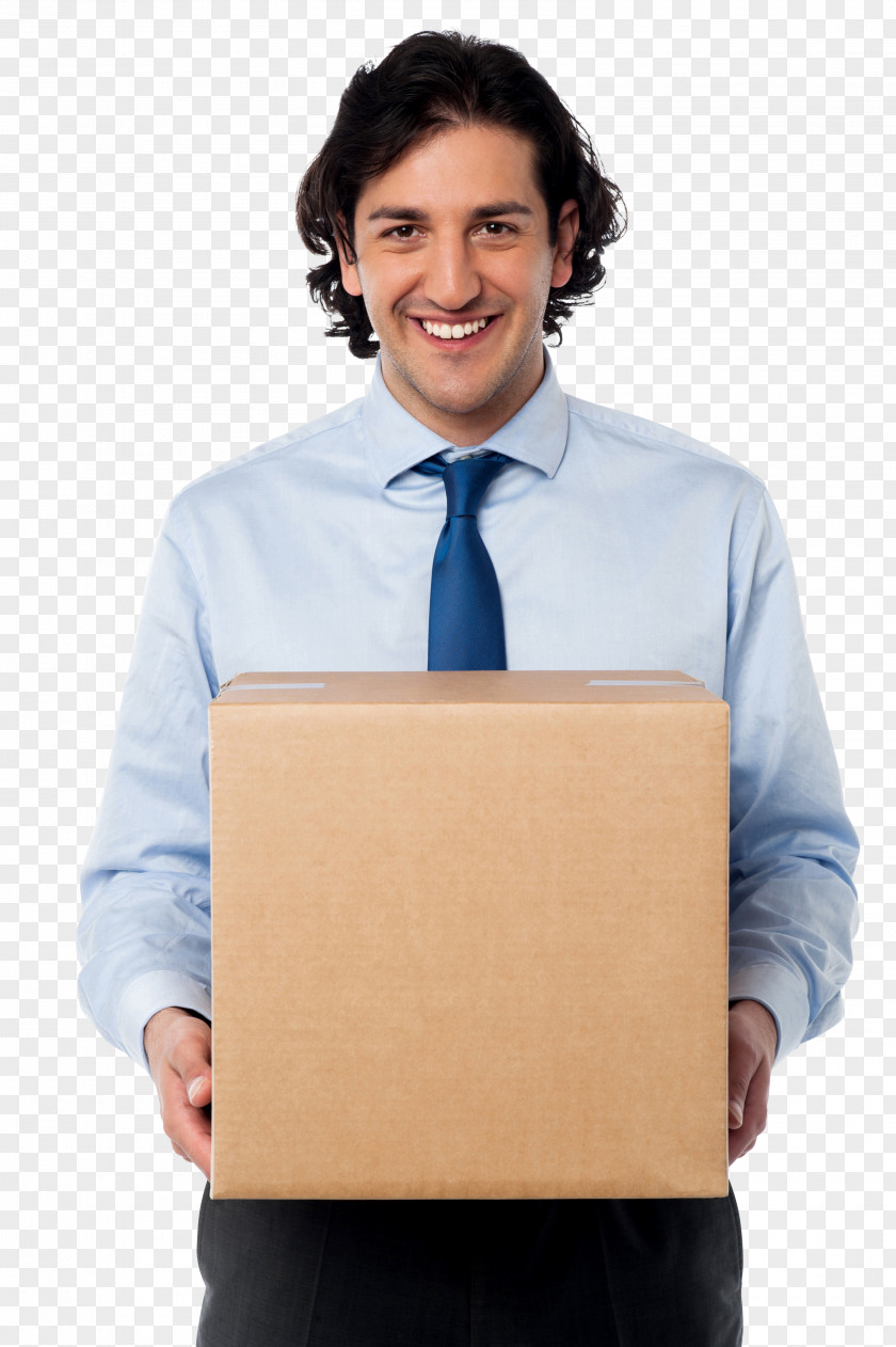 Business Man Mover Cardboard Box Human Resource Management PNG
