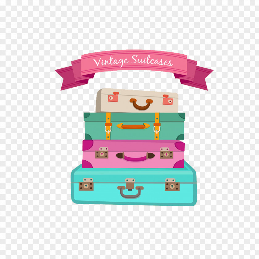 Color Stacked Suitcases Suitcase Baggage Travel Hayla TV PNG