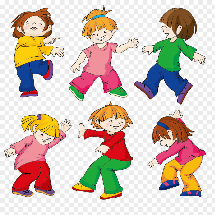 Six Children Dance Child Clip Art PNG