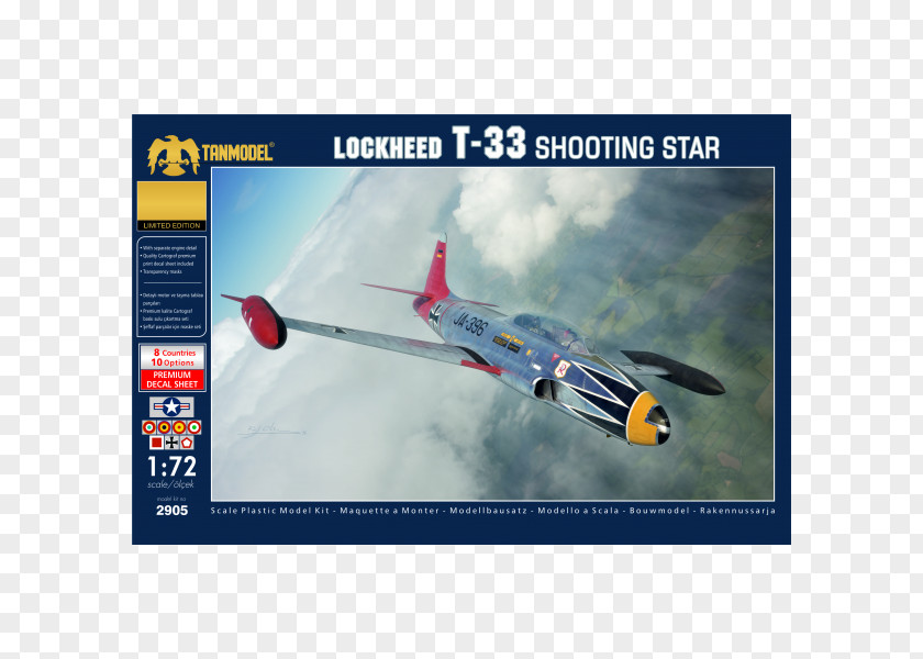 Aircraft Lockheed T-33 Fighter P-80 Shooting Star Airplane PNG