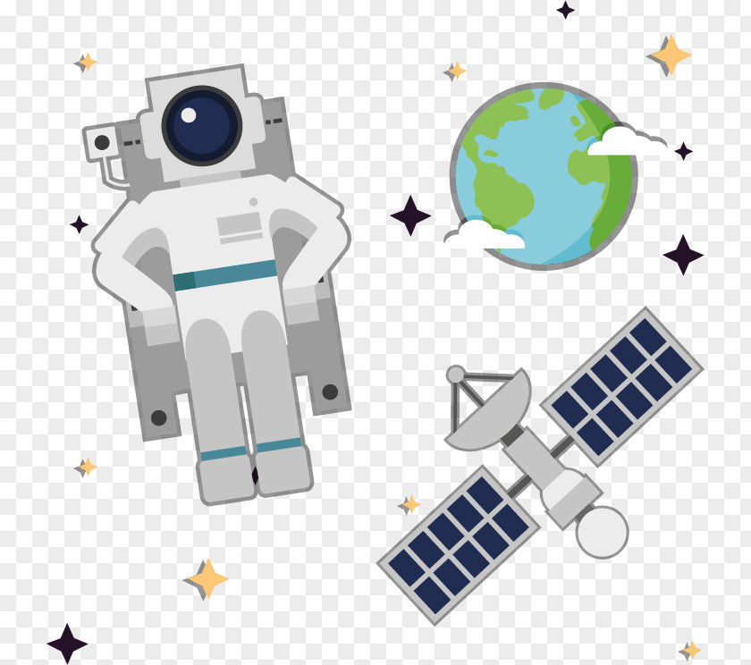 Astronauts In Space Vector Material Astronaut Cartoon PNG