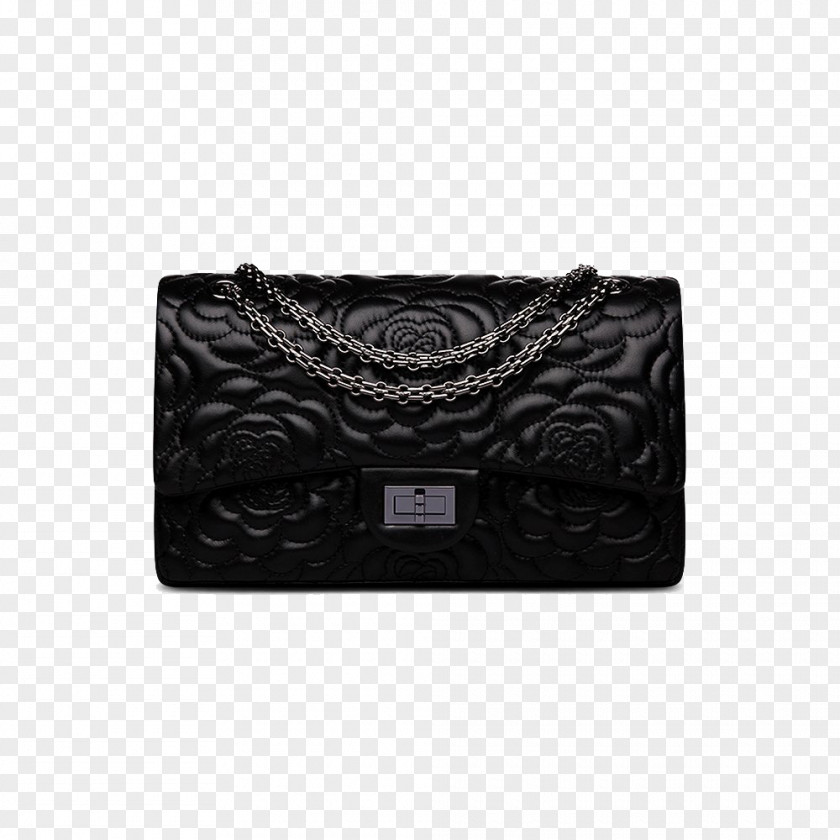 Chanel Black Shoulder Bag Handbag Messenger Leather PNG