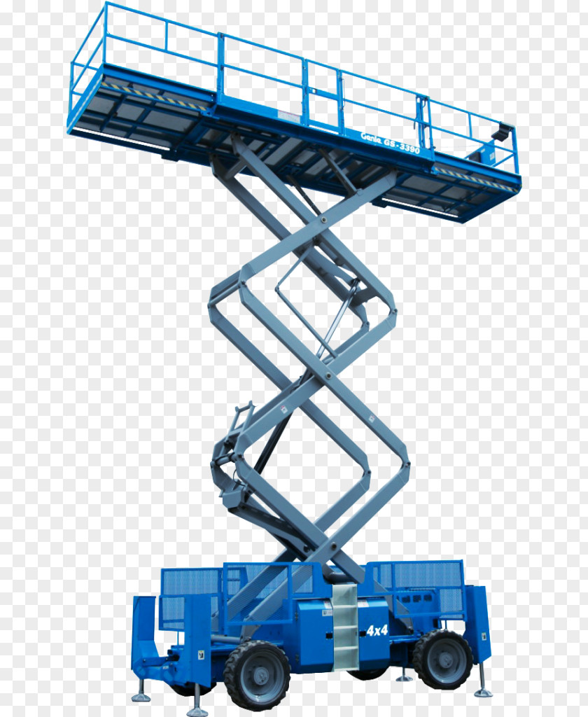 Cut Out Number 2 Genie Aerial Work Platform Elevator Scissors Machine PNG