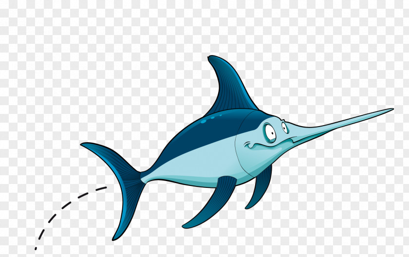Blue Cute Cartoon Shark Fish Underwater PNG