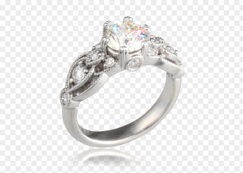 Old Ribbon Engagement Ring Solitaire Wedding PNG