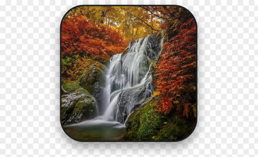 Autumn Waterfall Desktop Wallpaper Colors PNG