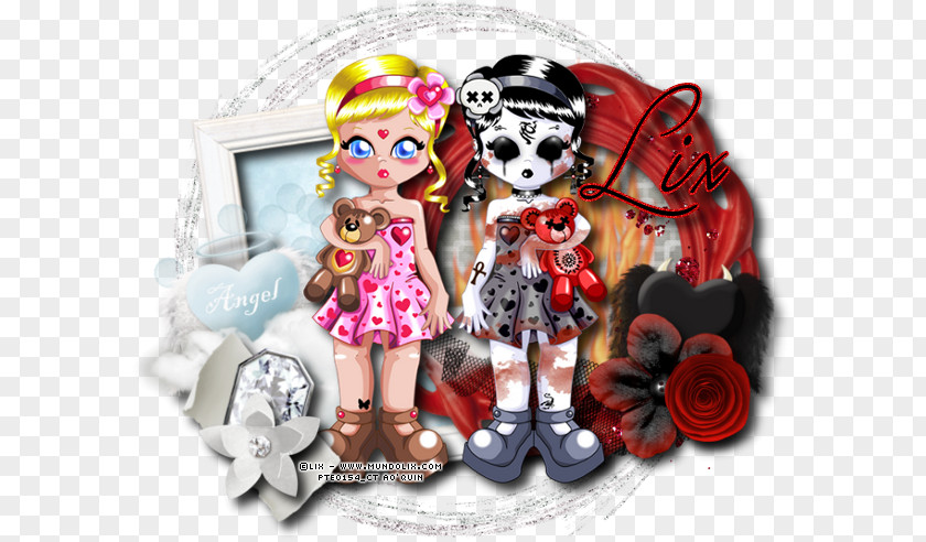 Good Vs Evil Doll Figurine Scrap PNG