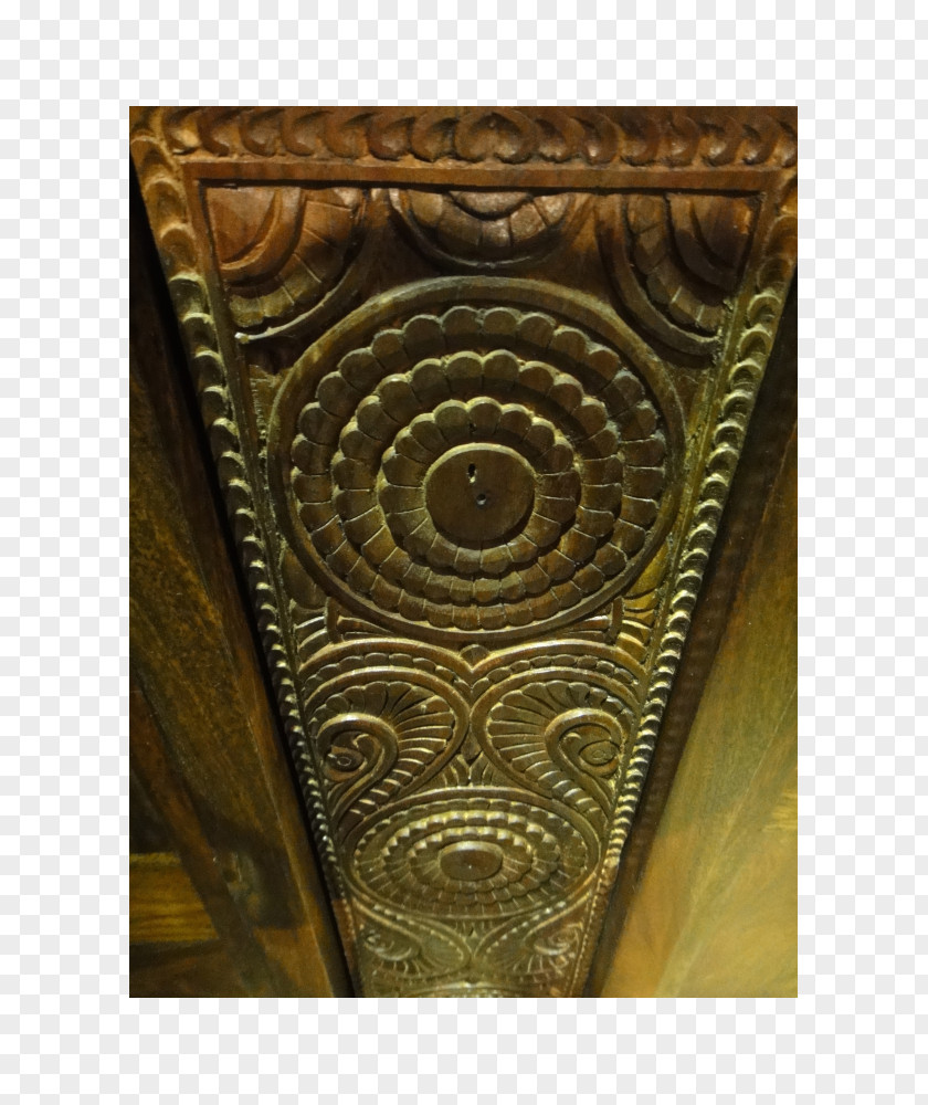 Antique 01504 Carving Brown Copper PNG