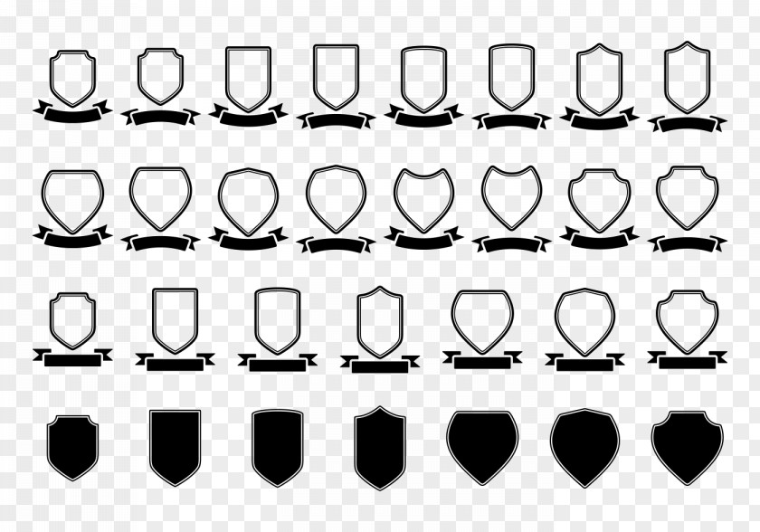 Badges Logo Black And White Flat Design PNG