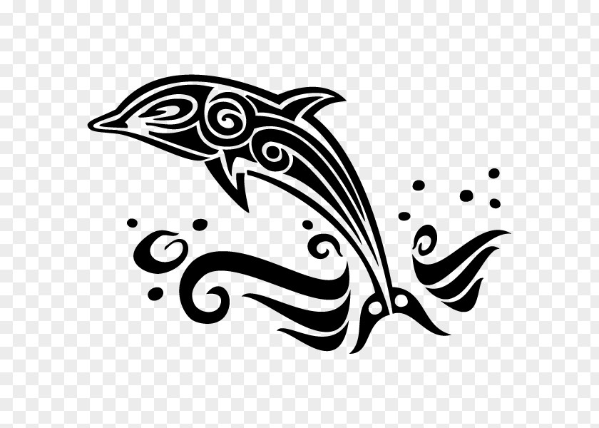 Dolphin Tattoo Graphic Design PNG