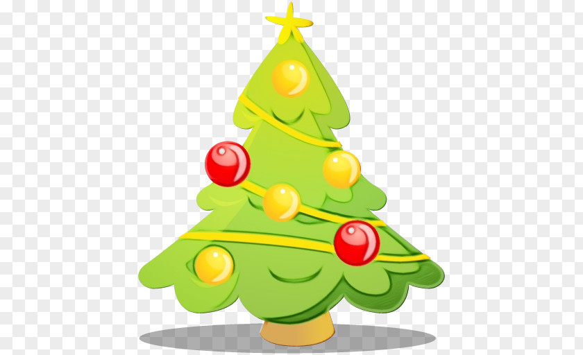 Plant Christmas Tree Watercolor PNG