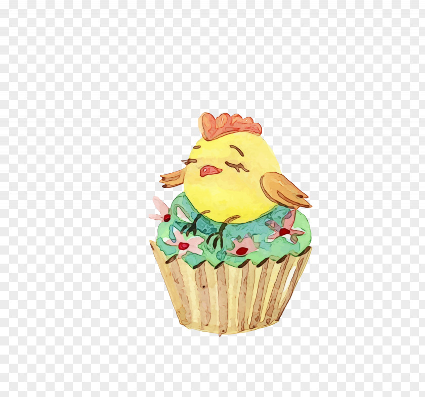 Cupcake Baking Cup Yellow Buttercream Cake PNG