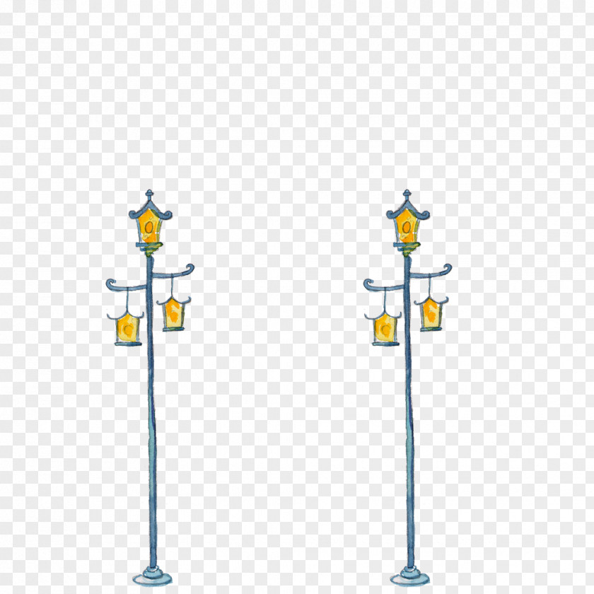 Hand-painted Street Light PNG