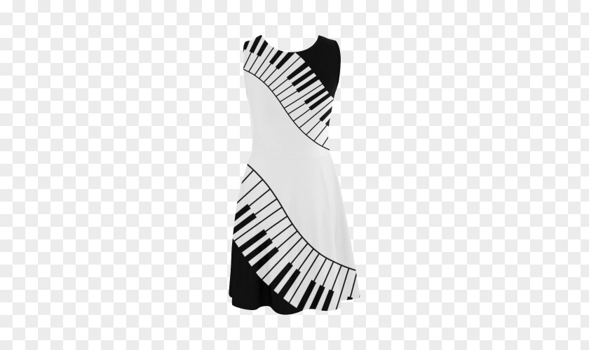 Musical Keyboard Accessory Shoulder Cocktail Dress White PNG