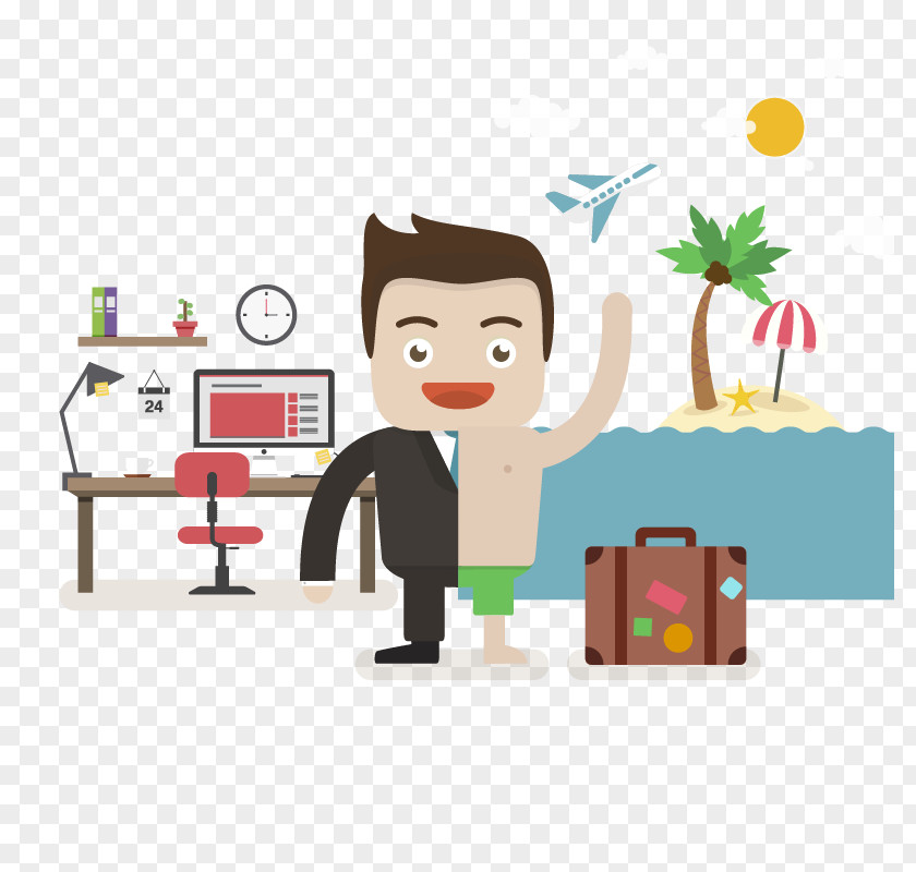 Vector Business Travel Comparison Vacation Illustration PNG