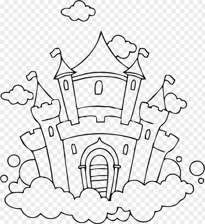 Castle Black And White Drawing Clip Art PNG