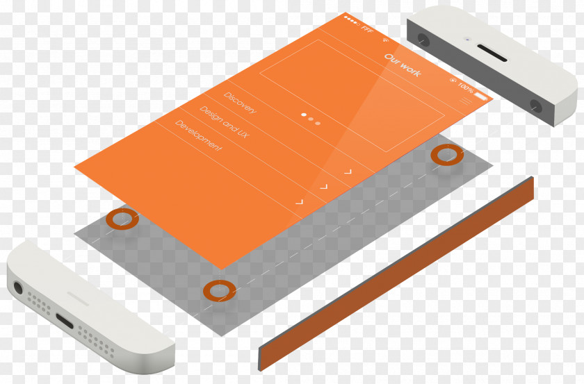 Gadget Electronics Orange Background PNG