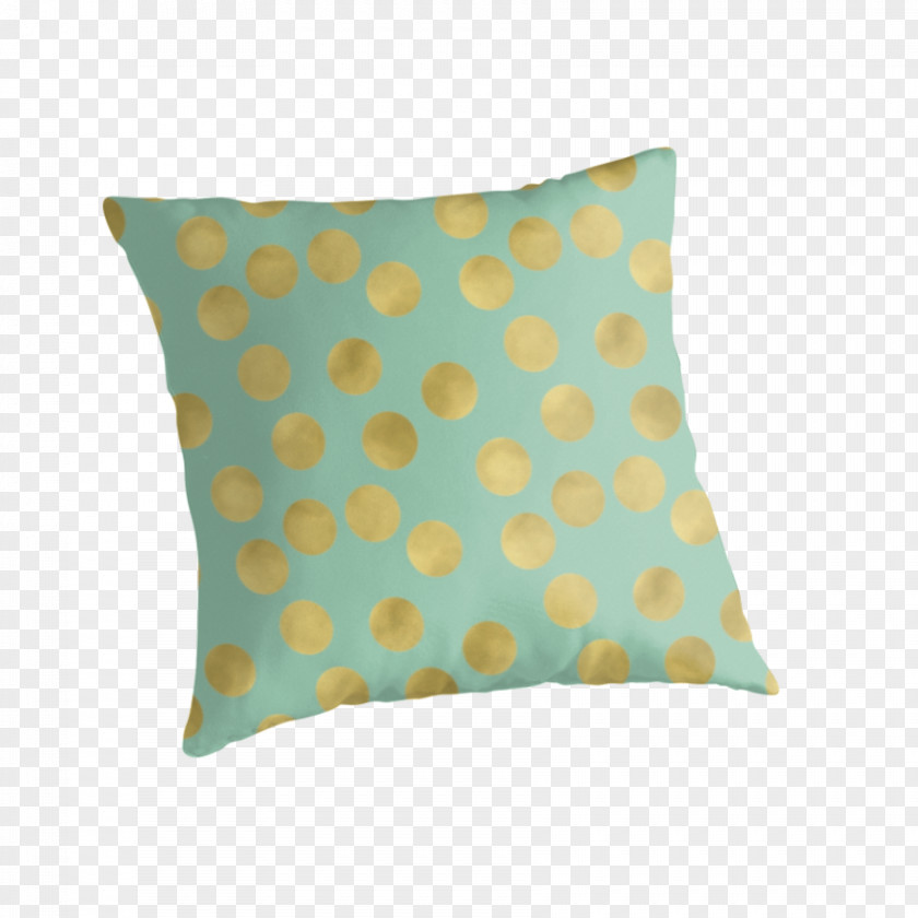 GOLD DOTS Throw Pillows Cushion Turquoise Teal PNG