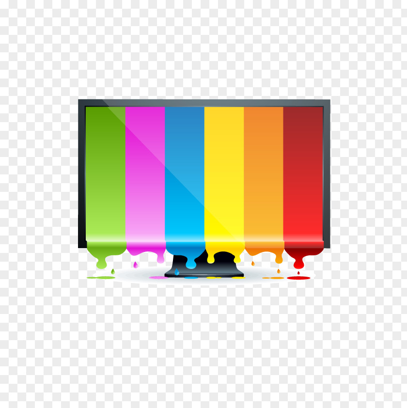 Vector TV Computer Monitor Color Clip Art PNG