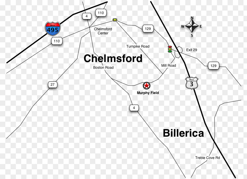 Road Billerica South Chelmsford Massachusetts Route 129 U.S. 3 Lowell PNG