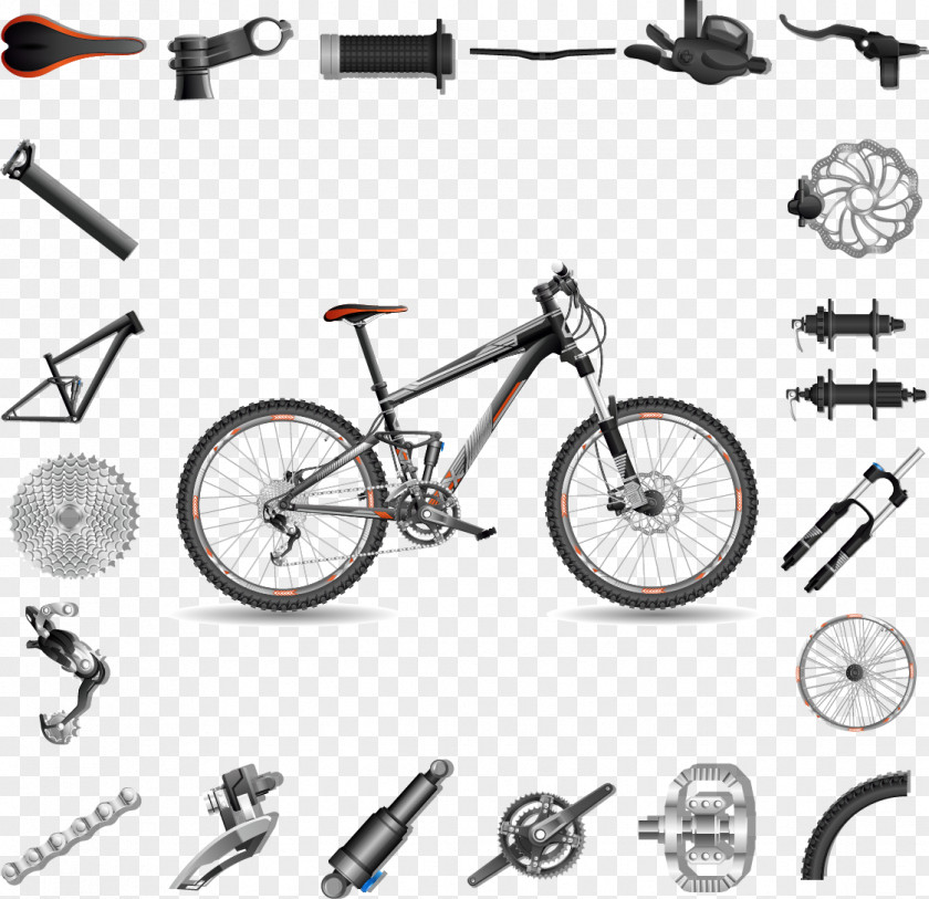 Vector Bike Mountain Bicycle Frame Hardtail PNG