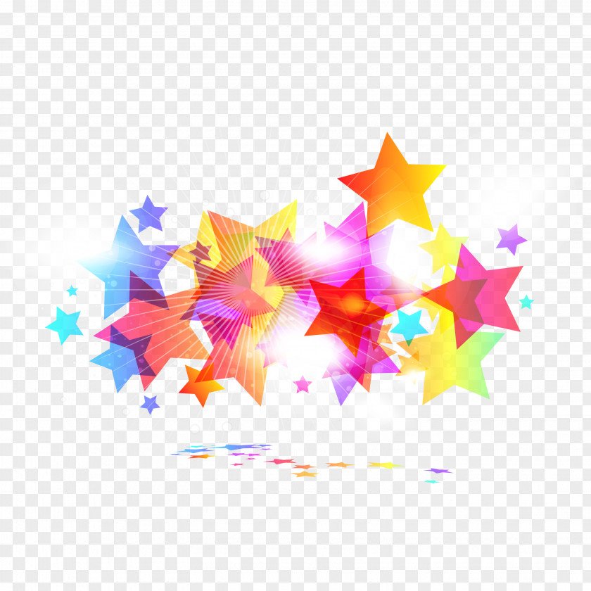 Dream Colored Five-pointed Star Background Vector Material Clip Art PNG