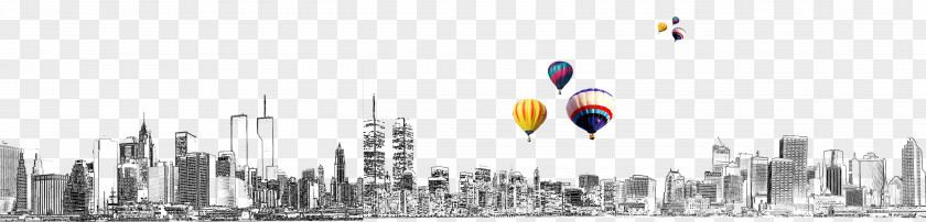 Hand Painted Sketch City Skyscrapers Background Drawing PNG