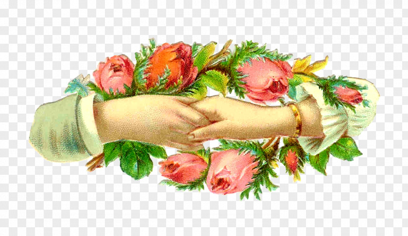 Flower Wreath Rose Christmas Card Hand Clip Art PNG
