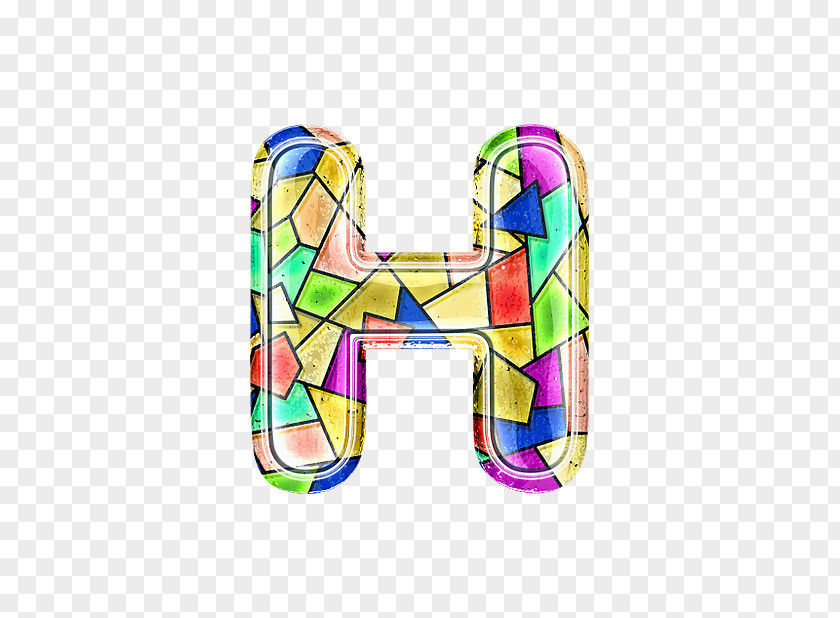 Stained Glass Letter H Text Graphic Design Illustration PNG