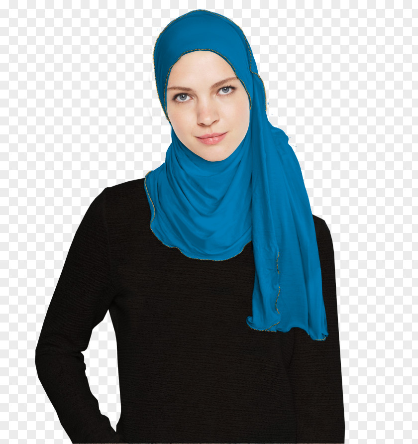 T-shirt Hijab Scarf Shawl Blue PNG